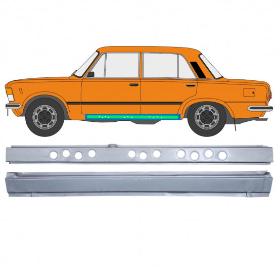 FIAT 125P 1968-1991 INTERN + BUITENSTE SET / DORPEL REPARATIEPANEL / LINKS