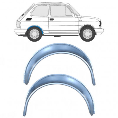 Reparatiepaneel achterspatbord voor Fiat 126p 1972-2000 / Links + Rechts / Set 10461