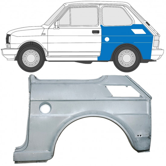 Reparatiepaneel achterspatbord voor Fiat 126p 1985-1994 / Links 7585