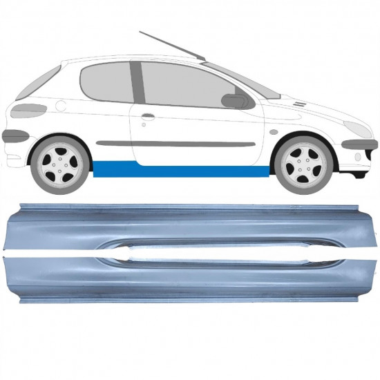 Reparatie dorpel voor Peugeot 206 1998- / Links + Rechts / Set 9248