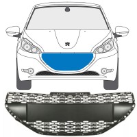 Grill voor Peugeot 208 2012-2015 16196