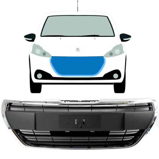 Grill voor Peugeot 208 2015-2019 ACTIVE / Set 7508