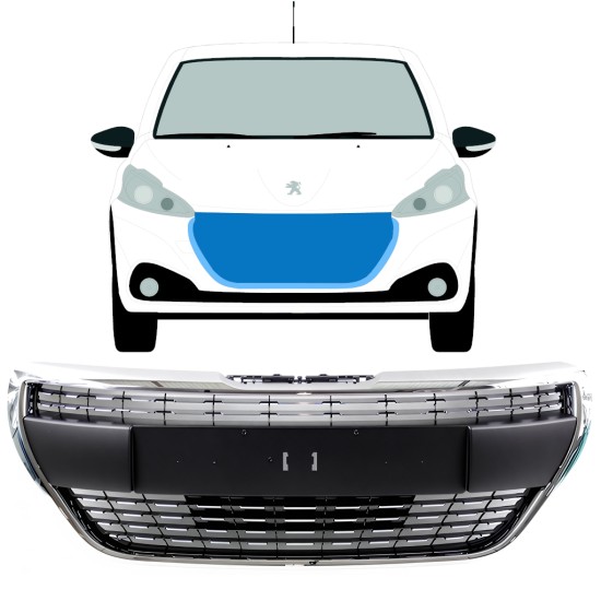 Grill voor Peugeot 208 2015-2019 ALLURE / Set 7507