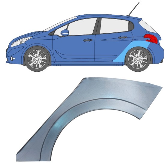 Reparatiepaneel achterspatbord voor Peugeot 208 2012-2019 / Links 16317