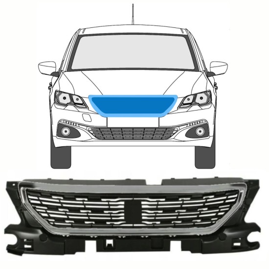 Grill voor Peugeot 301 2017- / Set 8499