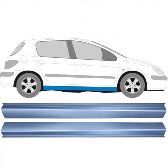 Reparatie dorpel onderste deel voor Peugeot 307 2001-2008 / Links + Rechts / Set 10244