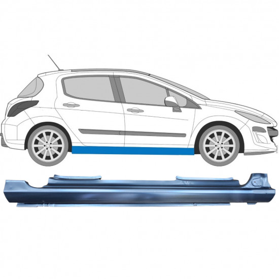 Volledige dorpel voor Peugeot 308 2007-2013 / Rechts 11614