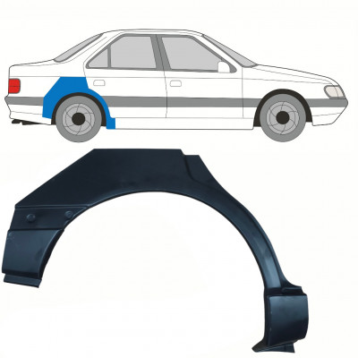 Reparatiepaneel achterspatbord voor Peugeot 405 1987-1996 / Rechts 10781