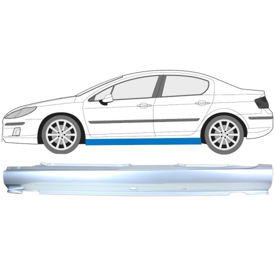 Volledige dorpel voor Peugeot 407 2004-2011 / Links 16272