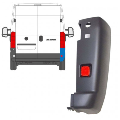 Hoek achterbumper + reflectorlamp voor Fiat Ducato 2006-2018 / Rechts /  9727