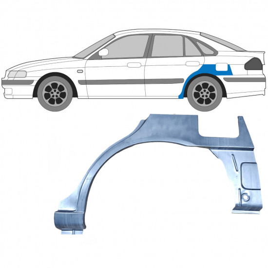 Reparatiepaneel achterspatbord voor Mazda 626 1997-2002 / Links 6692