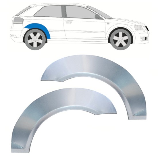 Reparatiepaneel achterspatbord voor Audi A3 8P 2003-2012 / Links + Rechts / Set 16321