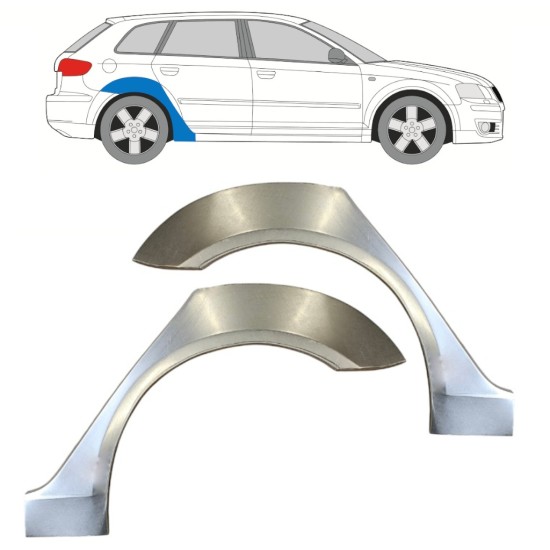 Reparatiepaneel achterspatbord voor Audi A3 8P 2003-2012 / Links + Rechts / Set 15210