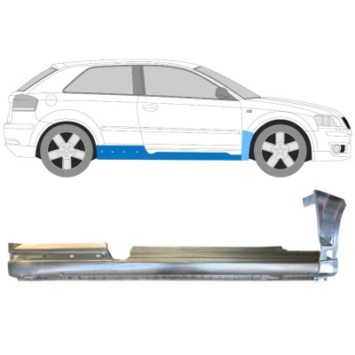 Volledige dorpel + reparatiepaneel voorste spatbord voor Audi A3 8P 2003-2012 / Rechts / Set 14706