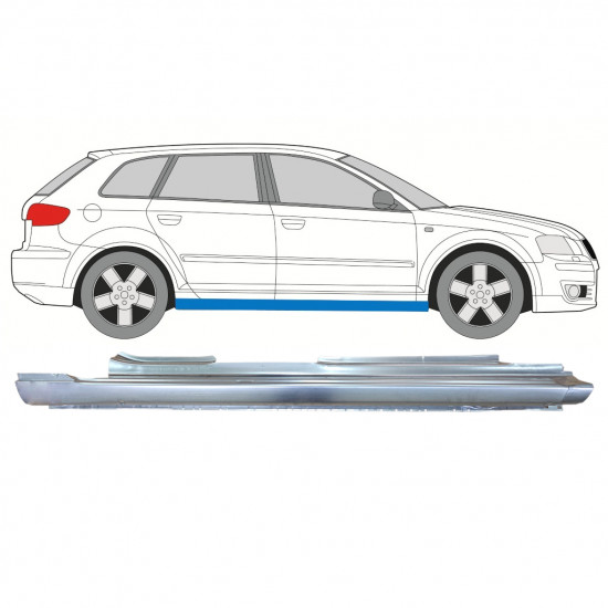 Volledige dorpel voor Audi A3 8P 2003-2012 / Rechts 7610