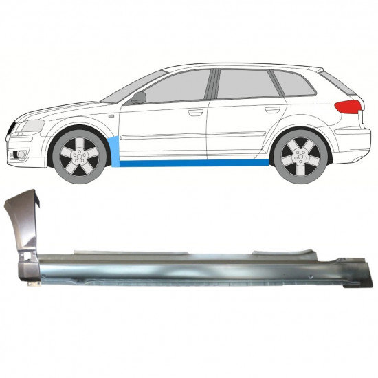 AUDI A3 8P 2003-2012 5 DEUR DORPEL REPARATIEPANEEL + VOORSPATBORD REPARATIEPANEEL / LINKS