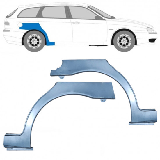 Reparatiepaneel achterspatbord voor Alfa Romeo 156 1997-2005 / Links + Rechts / Set 9437