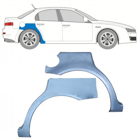 Reparatiepaneel achterspatbord voor Alfa Romeo 159 2005-2012 / Links + Rechts / Set 10625