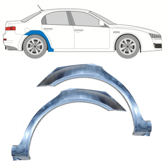 Reparatiepaneel achterspatbord voor Alfa Romeo 159 2005-2012 / Links + Rechts / Set 9915