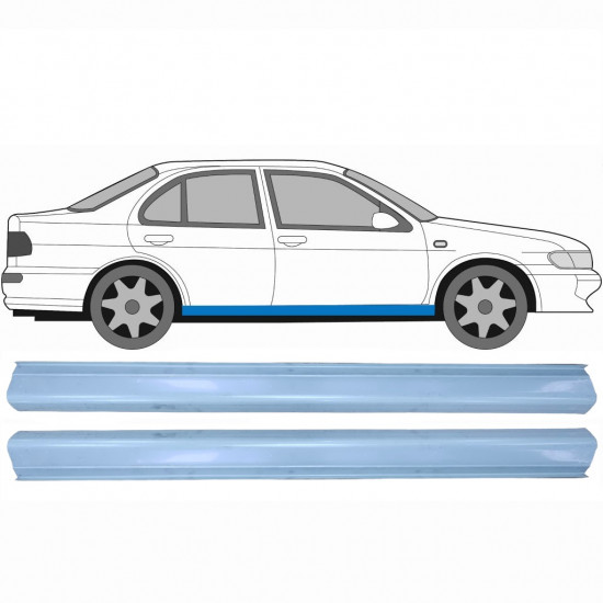 Reparatie dorpel voor Nissan Almera 1995-1999 / Links = Rechts (symmetrisch) / Set 10568