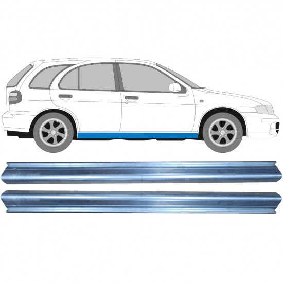 Reparatie dorpel voor Nissan Almera 2000-2007 / Links = Rechts (symmetrisch) / Set 10493