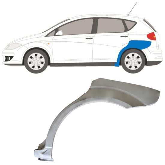 Reparatiepaneel achterspatbord voor Seat Altea 2004-2015 / Links 15047
