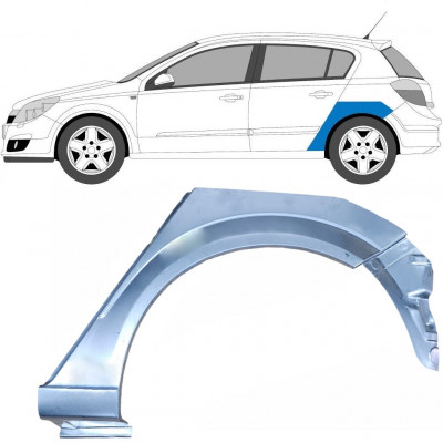 Reparatiepaneel achterste spatbord onderste deel voor Opel Astra 2003-2014 / Links 6871