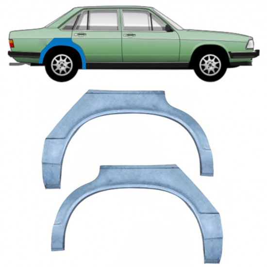 Reparatiepaneel achterspatbord voor Audi 100 C2 1976-1982 / Links + Rechts / Set 9305