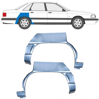 Reparatiepaneel achterspatbord voor Audi 100 C3 1982-1991 / Links + Rechts / Set 9993