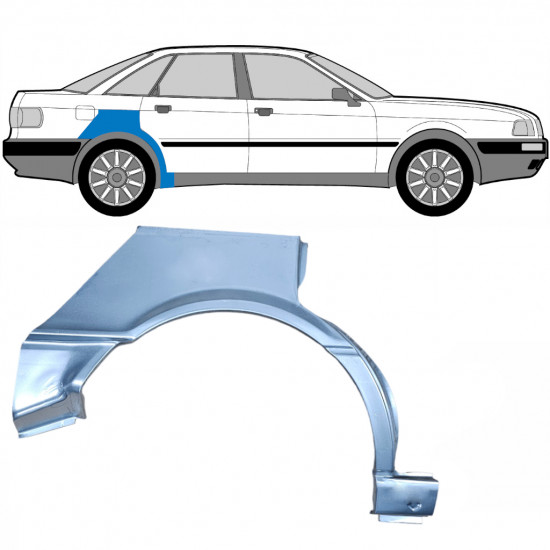 Reparatiepaneel achterspatbord voor Audi 80 B3 1986-1991 / Rechts 6424