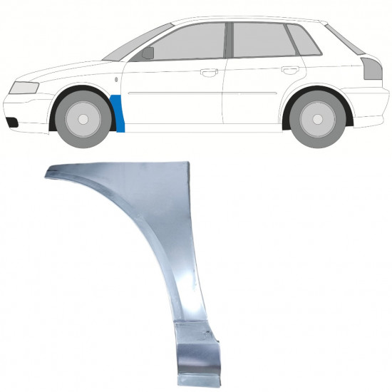 Reparatiepaneel voorspatbord voor Audi A3 8L 1996-2003 / Links 11803