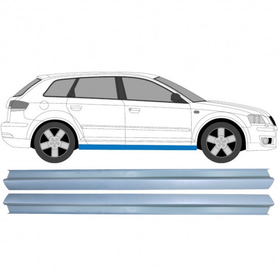 Reparatie dorpel voor Audi A3 8P 2003-2012 / Links = Rechts (symmetrisch) / Set 9492