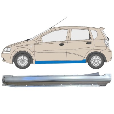 Volledige dorpel voor Chevrolet Aveo 2003-2006 / Links / HATCHBACK 14538