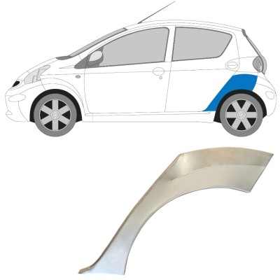 Reparatiepaneel achterspatbord voor Toyota Aygo 2005-2012 / Links 16059