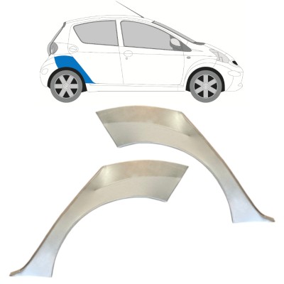 Reparatiepaneel achterspatbord voor Toyota Aygo 2005-2012 / Links + Rechts / Set 16060
