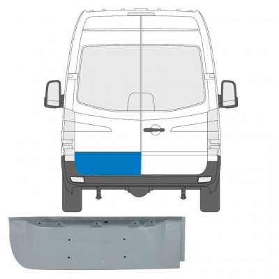 Lage reparatiepaneel achterste deuren voor Mercedes Sprinter 2006- / Links 6789