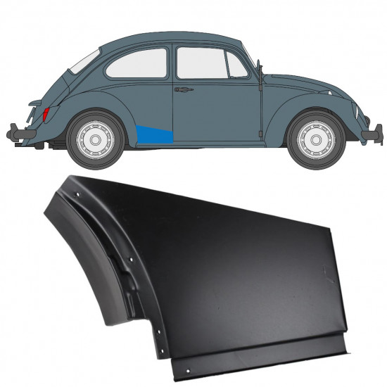 Reparatiepaneel achter spatbord grote voor Volkswagen Kaefer 1947-1985 / Rechts 12743