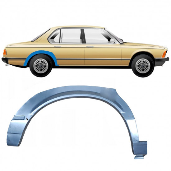 Reparatiepaneel achterspatbord voor BMW 7 E23 1976-1986 / Rechts 7627