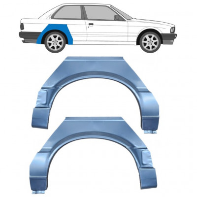 Reparatiepaneel achterspatbord voor BMW 3 E30 1987-1994 / Links + Rechts / Set 6383