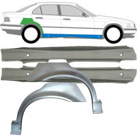 Volledige dorpel + reparatiepaneel achter spatbord voor BMW 3 E36 1990-2000 / Links + Rechts / Set 9512