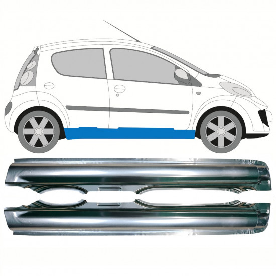 Reparatie dorpel voor Peugeot 107 Citroen C1 2005- / Links + Rechts / Set 10337