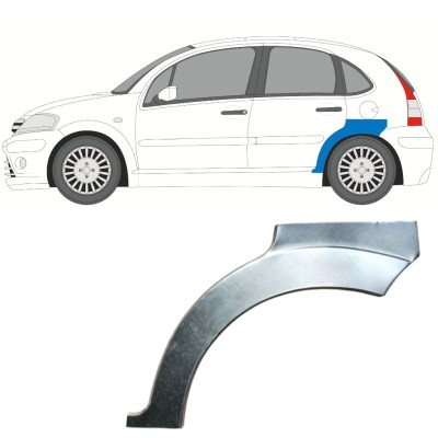 Reparatiepaneel achterspatbord voor Citroen C3 2002-2010 / Links 14768
