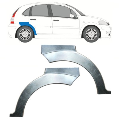 Reparatiepaneel achterspatbord voor Citroen C3 2002-2010 / Links + Rechts / Set 14769
