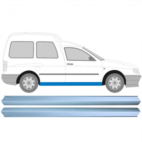 Reparatie dorpel voor VW Caddy S Inca 1995-2004 / Links = Rechts (symmetrisch) / Set 10498