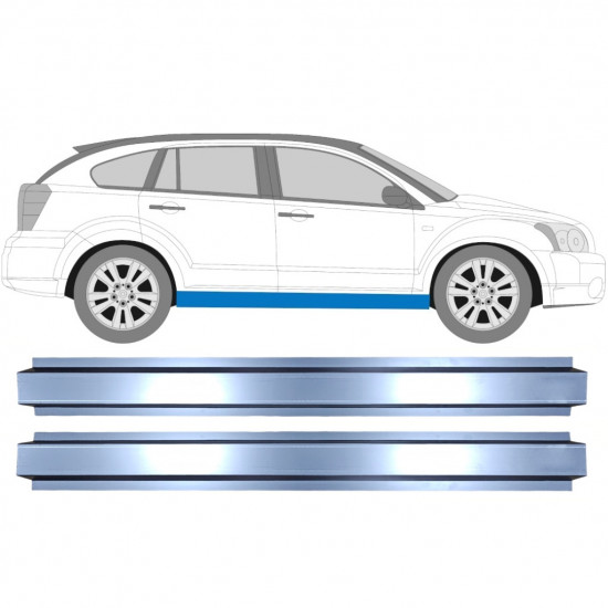 Binnenste reparatie dorpel voor Dodge Caliber 2006-2013 / Links = Rechts (symmetrisch) / Set 10087