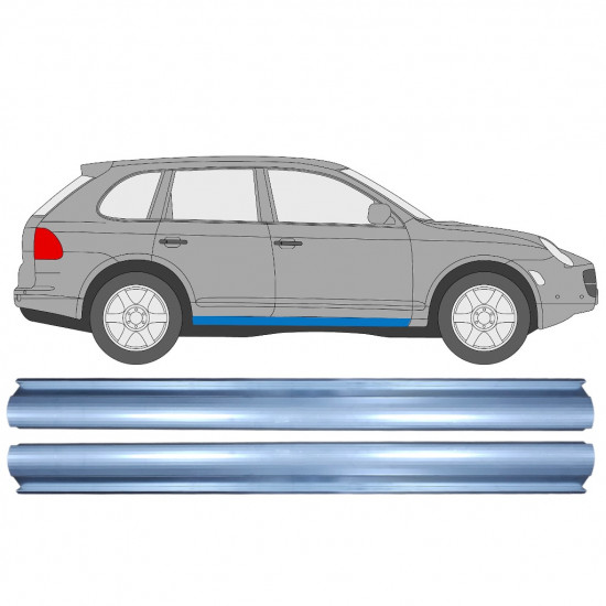 Reparatie dorpel voor Porsche Cayenne 2002-2010 / Links = Rechts (symmetrisch) / Set 10002