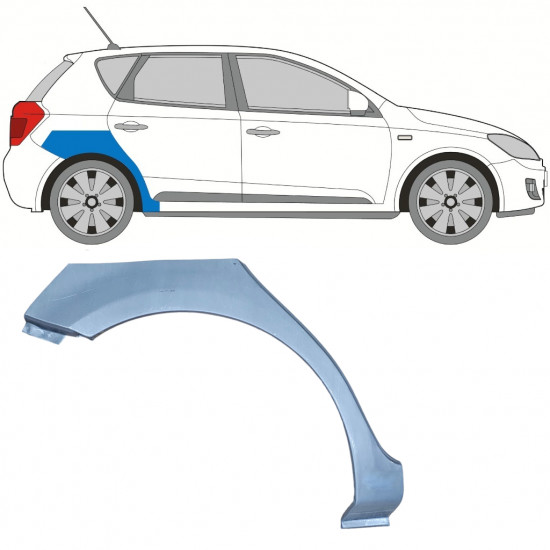 Reparatiepaneel achterspatbord voor Kia Ceed 2006-2012 / Rechts 11740