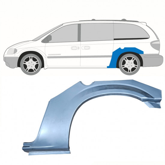 Reparatiepaneel achterspatbord voor Chrysler Grand Voyager 2000-2008 / Links 8612