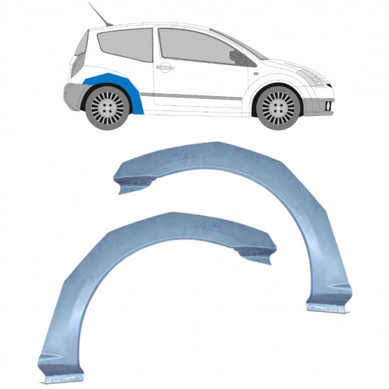 Reparatiepaneel achterspatbord voor Citroen C2 2003-2009 / Set 11385