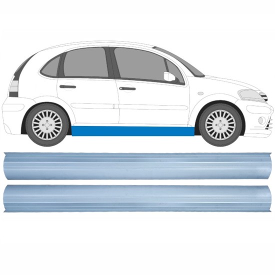 Reparatie dorpel onderste deel voor Citroen C3 2002-2010 / Links + Rechts / Set 16122